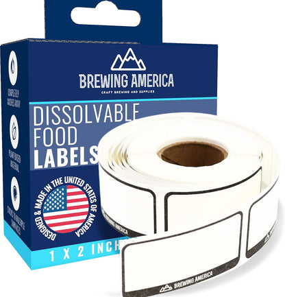Dissolvable Food Labels for Canning, Pantry, Food Containers, and Mason Jar Food Prep Storage and Organization - Made in USA - Completely Washes Away -250 Labels - 2 Inch Round