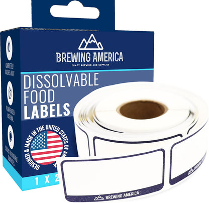 Dissolvable Food Labels for Canning, Pantry, Food Containers, and Mason Jar Food Prep Storage and Organization - Made in USA - Completely Washes Away -250 Labels - 2 Inch Round