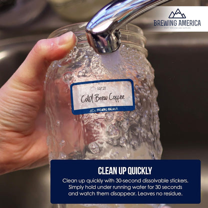 Dissolvable Food Labels for Canning, Pantry, Food Containers, and Mason Jar Food Prep Storage and Organization - Made in USA - Completely Washes Away -250 Labels - 2 Inch Round