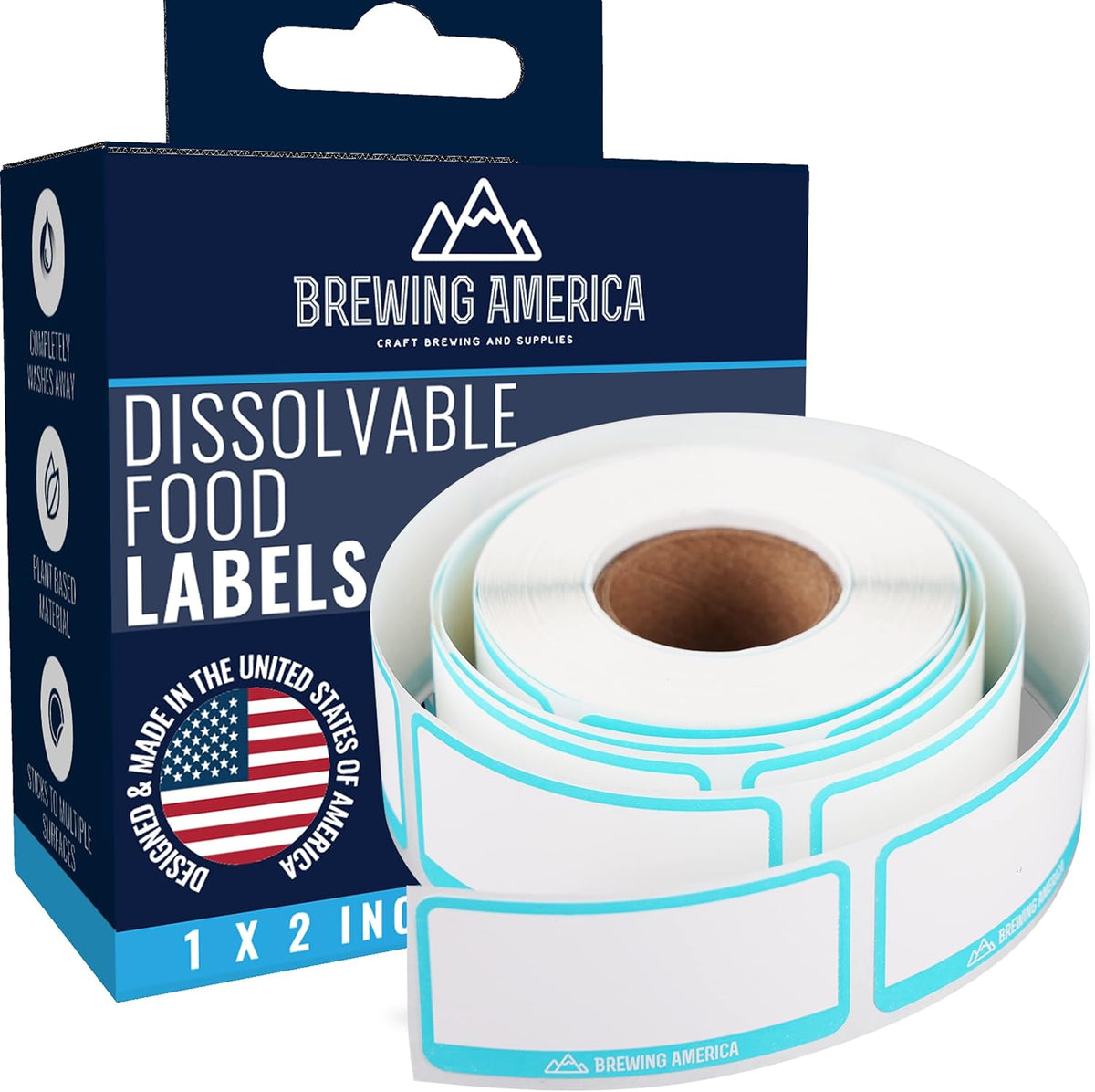 Dissolvable Food Labels for Canning, Pantry, Food Containers, and Mason Jar Food Prep Storage and Organization - Made in USA - Completely Washes Away -250 Labels - 2 Inch Round