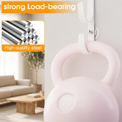 Over The Door Hooks Organizer,Door Hanger with 10 Hooks & 2 Basket