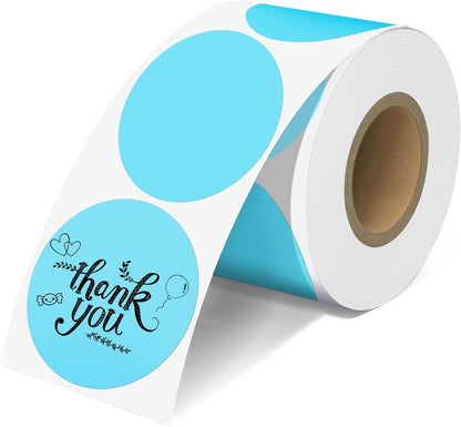 2'' Clear Thermal Labels - 500pcs Round Thermal Printer Labels, Waterproof Thermal Printer Stickers for Logo Design, Name/Price Tag, Thanks Card, Address, QR Code, 500 Labels/Roll (Clear)
