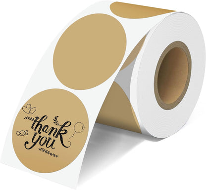 2'' Clear Thermal Labels - 500pcs Round Thermal Printer Labels, Waterproof Thermal Printer Stickers for Logo Design, Name/Price Tag, Thanks Card, Address, QR Code, 500 Labels/Roll (Clear)