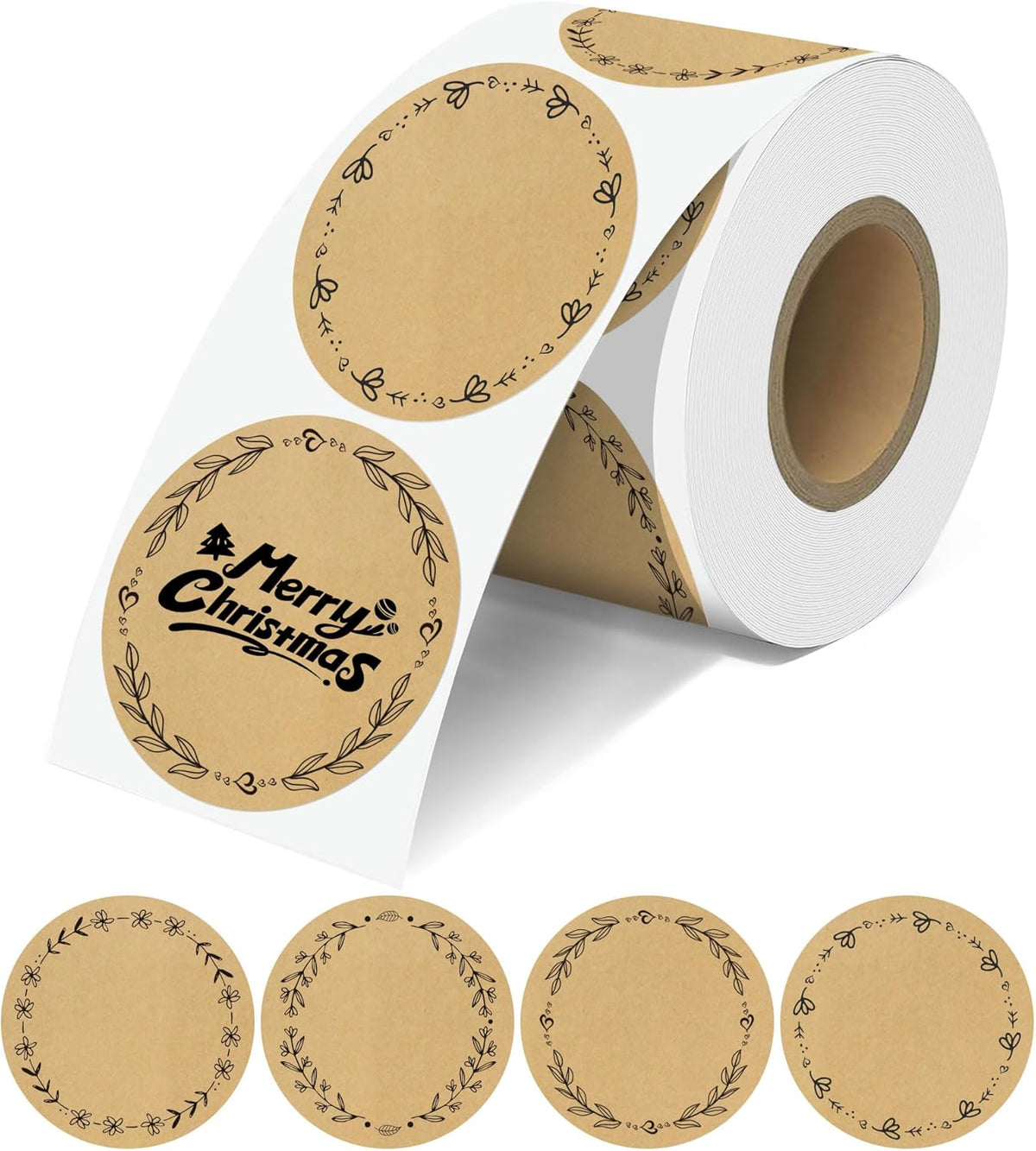 2'' Clear Thermal Labels - 500pcs Round Thermal Printer Labels, Waterproof Thermal Printer Stickers for Logo Design, Name/Price Tag, Thanks Card, Address, QR Code, 500 Labels/Roll (Clear)