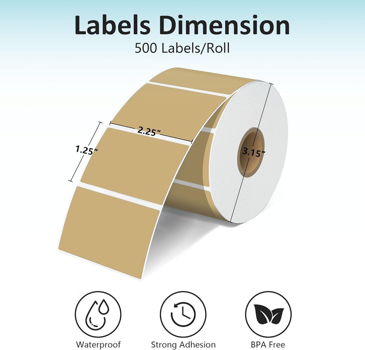 2'' Clear Thermal Labels - 500pcs Round Thermal Printer Labels, Waterproof Thermal Printer Stickers for Logo Design, Name/Price Tag, Thanks Card, Address, QR Code, 500 Labels/Roll (Clear)