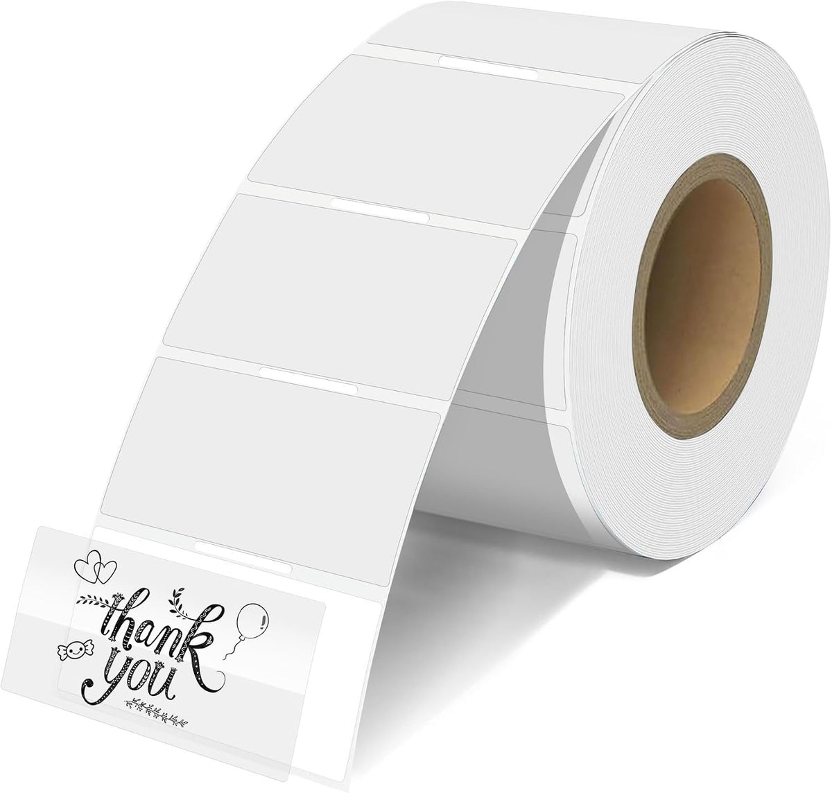 2'' Clear Thermal Labels - 500pcs Round Thermal Printer Labels, Waterproof Thermal Printer Stickers for Logo Design, Name/Price Tag, Thanks Card, Address, QR Code, 500 Labels/Roll (Clear)