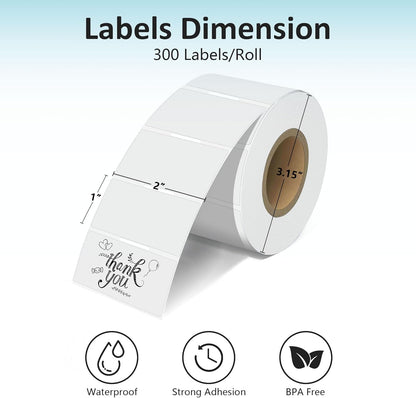 2'' Clear Thermal Labels - 500pcs Round Thermal Printer Labels, Waterproof Thermal Printer Stickers for Logo Design, Name/Price Tag, Thanks Card, Address, QR Code, 500 Labels/Roll (Clear)