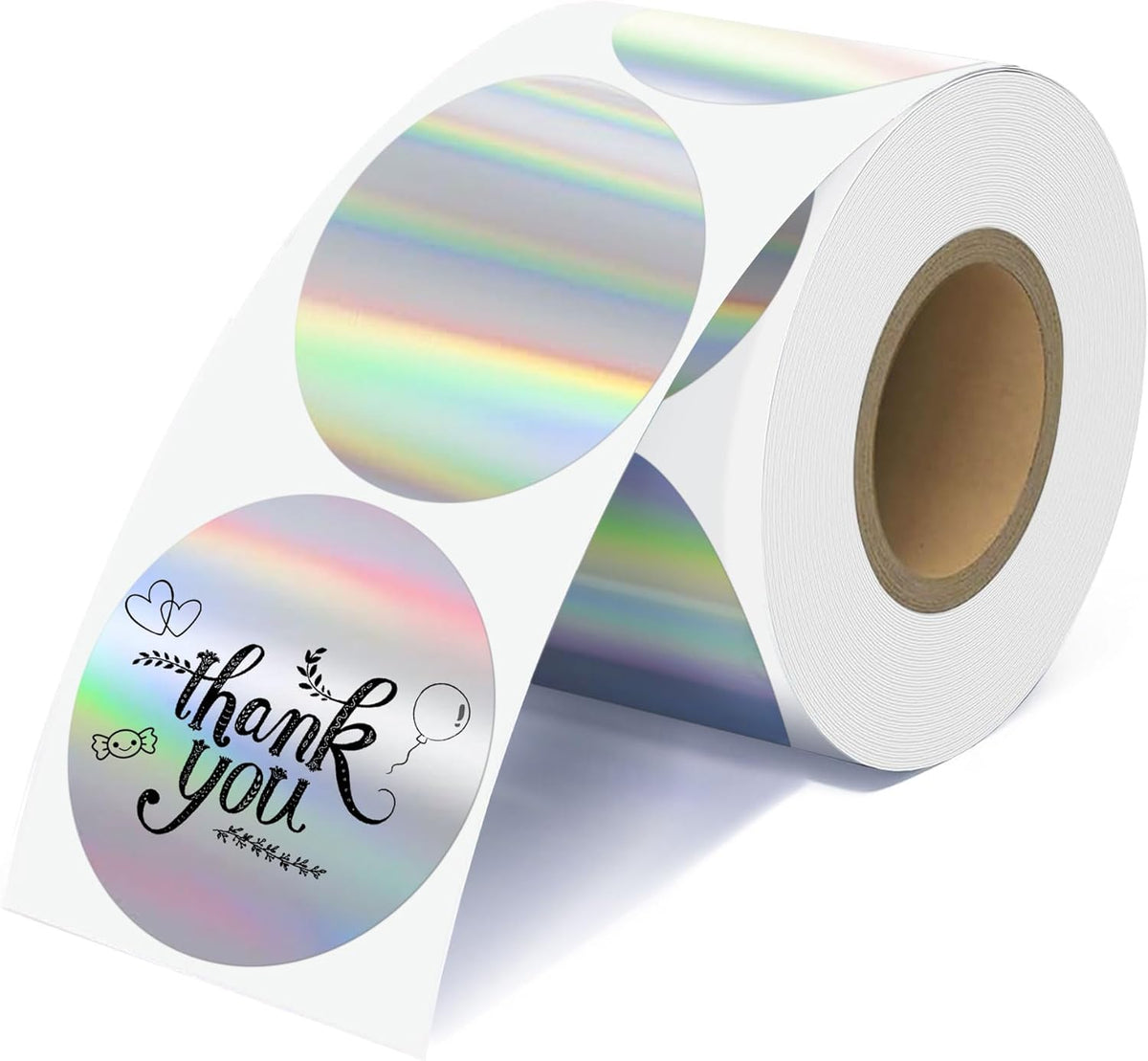 2'' Clear Thermal Labels - 500pcs Round Thermal Printer Labels, Waterproof Thermal Printer Stickers for Logo Design, Name/Price Tag, Thanks Card, Address, QR Code, 500 Labels/Roll (Clear)