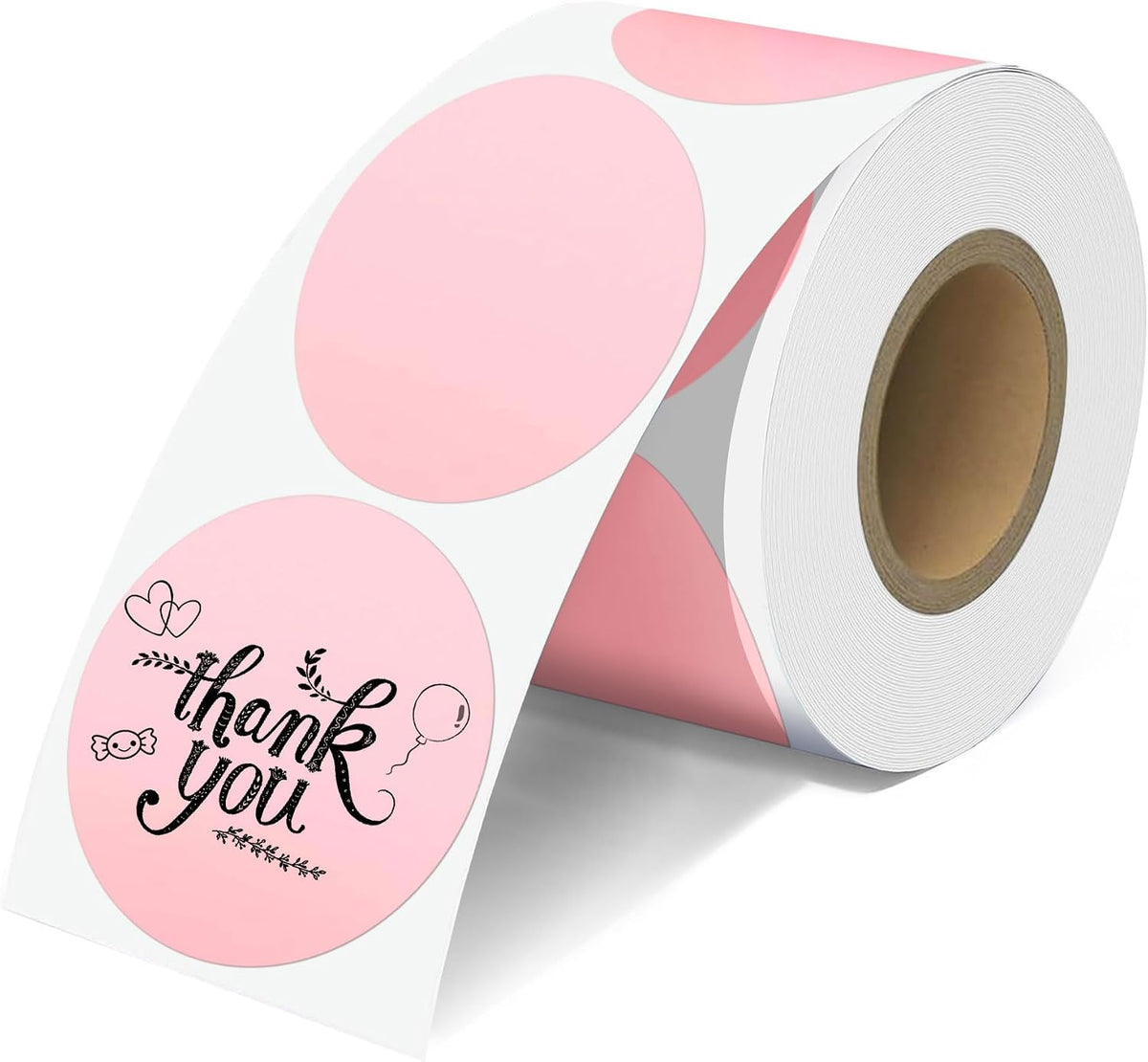 2'' Clear Thermal Labels - 500pcs Round Thermal Printer Labels, Waterproof Thermal Printer Stickers for Logo Design, Name/Price Tag, Thanks Card, Address, QR Code, 500 Labels/Roll (Clear)