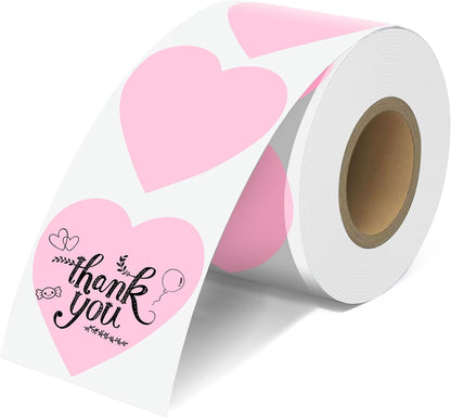 2'' Clear Thermal Labels - 500pcs Round Thermal Printer Labels, Waterproof Thermal Printer Stickers for Logo Design, Name/Price Tag, Thanks Card, Address, QR Code, 500 Labels/Roll (Clear)