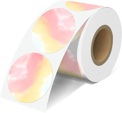 2'' Clear Thermal Labels - 500pcs Round Thermal Printer Labels, Waterproof Thermal Printer Stickers for Logo Design, Name/Price Tag, Thanks Card, Address, QR Code, 500 Labels/Roll (Clear)