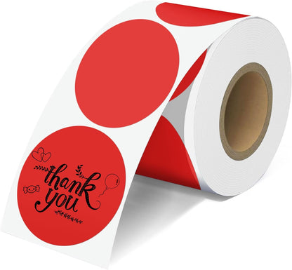 2'' Clear Thermal Labels - 500pcs Round Thermal Printer Labels, Waterproof Thermal Printer Stickers for Logo Design, Name/Price Tag, Thanks Card, Address, QR Code, 500 Labels/Roll (Clear)