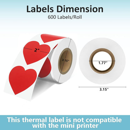 2'' Clear Thermal Labels - 500pcs Round Thermal Printer Labels, Waterproof Thermal Printer Stickers for Logo Design, Name/Price Tag, Thanks Card, Address, QR Code, 500 Labels/Roll (Clear)