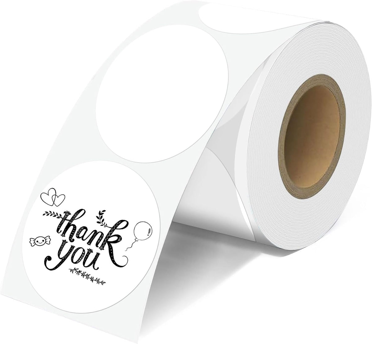 2'' Clear Thermal Labels - 500pcs Round Thermal Printer Labels, Waterproof Thermal Printer Stickers for Logo Design, Name/Price Tag, Thanks Card, Address, QR Code, 500 Labels/Roll (Clear)