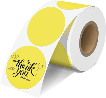 2'' Clear Thermal Labels - 500pcs Round Thermal Printer Labels, Waterproof Thermal Printer Stickers for Logo Design, Name/Price Tag, Thanks Card, Address, QR Code, 500 Labels/Roll (Clear)