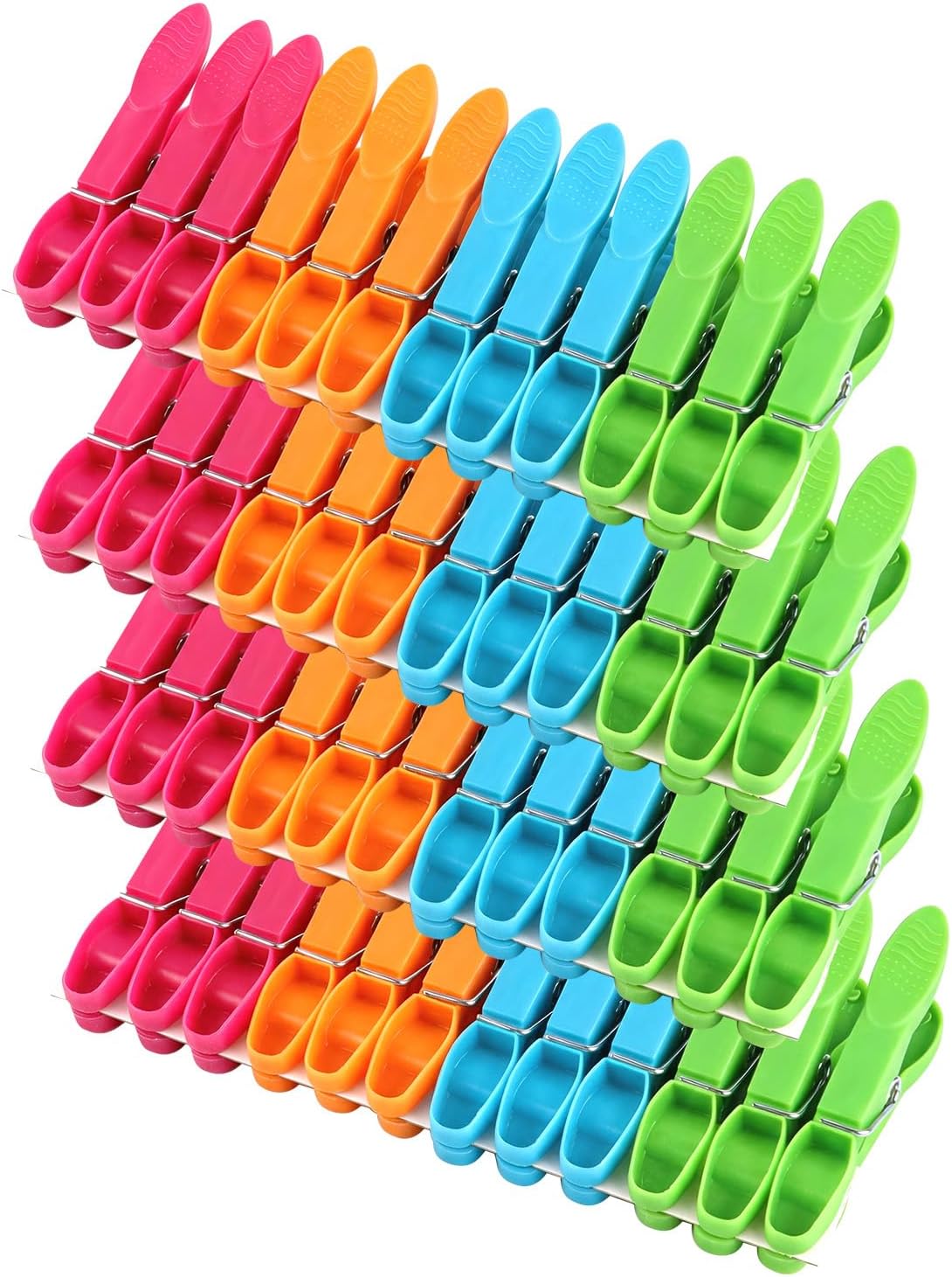 Colored Plastic Clothespins Heavy Duty Laundry Clips with Springs Non-Slip Clothes Pegs for Hanging Clothes Towels Crafts Picture Photo Food Package Clips