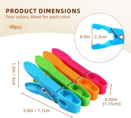 Colored Plastic Clothespins Heavy Duty Laundry Clips with Springs Non-Slip Clothes Pegs for Hanging Clothes Towels Crafts Picture Photo Food Package Clips
