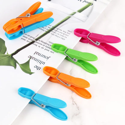 Colored Plastic Clothespins Heavy Duty Laundry Clips with Springs Non-Slip Clothes Pegs for Hanging Clothes Towels Crafts Picture Photo Food Package Clips
