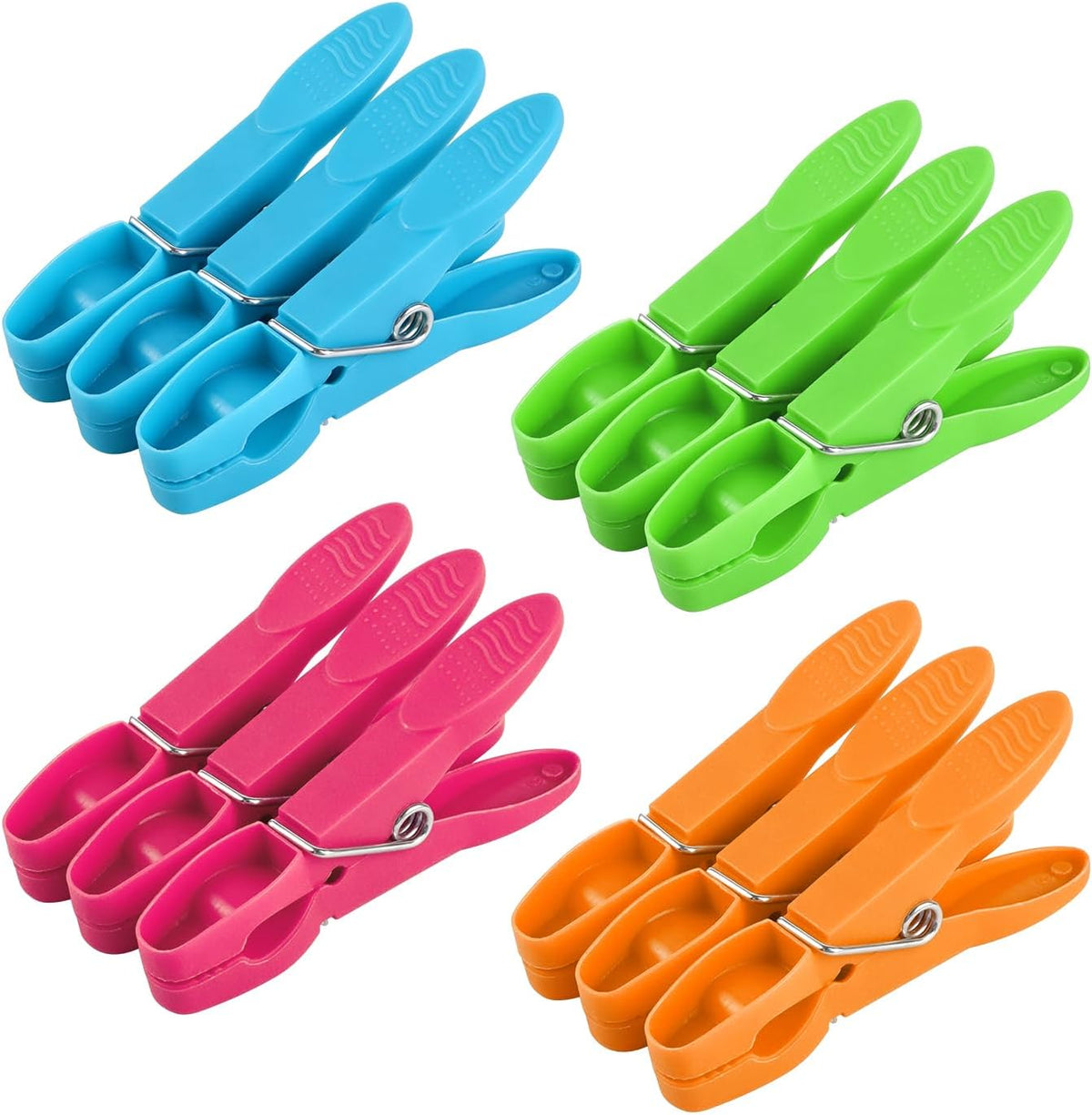 Colored Plastic Clothespins Heavy Duty Laundry Clips with Springs Non-Slip Clothes Pegs for Hanging Clothes Towels Crafts Picture Photo Food Package Clips