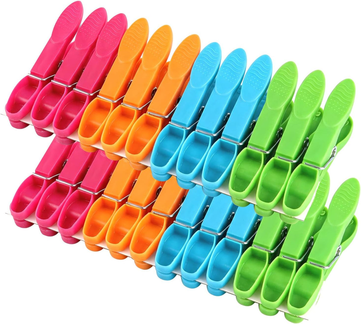 Colored Plastic Clothespins Heavy Duty Laundry Clips with Springs Non-Slip Clothes Pegs for Hanging Clothes Towels Crafts Picture Photo Food Package Clips