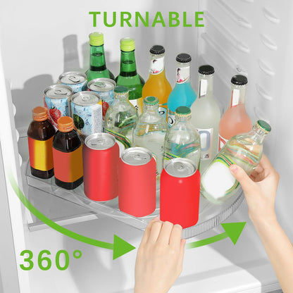 Lazy Susan Turntable Organizer for Large Refrigerator, 360° Rotate Fridge Organizers and Storage, 16.54 Inches Rectangle Lazy Susan Organizer for Fridge, Cabinet, Pantry,1