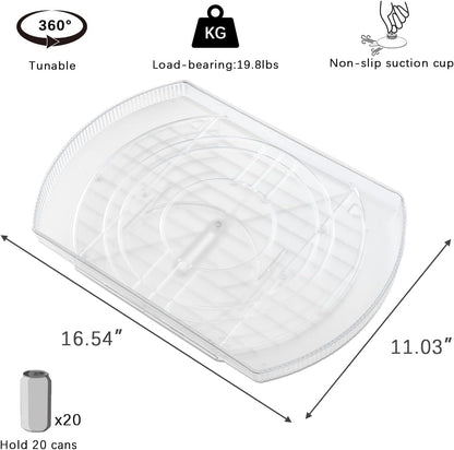 Lazy Susan Turntable Organizer for Large Refrigerator, 360° Rotate Fridge Organizers and Storage, 16.54 Inches Rectangle Lazy Susan Organizer for Fridge, Cabinet, Pantry,1