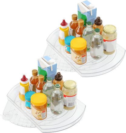 Lazy Susan Turntable Organizer for Large Refrigerator, 360° Rotate Fridge Organizers and Storage, 16.54 Inches Rectangle Lazy Susan Organizer for Fridge, Cabinet, Pantry,1