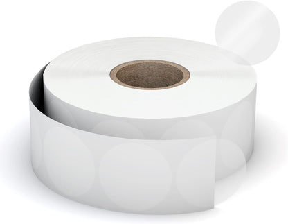 1" Clear Circle Stickers (1000 Pcs), Transparent Self-Adhesive Seals for Envelope, Cosmetic Box, Gift Bag, Mail, PVC Material, Round Wafer Package Seals