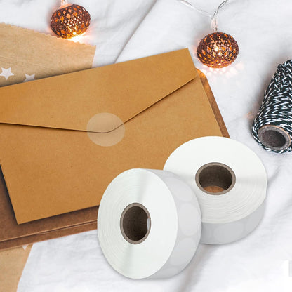 1" Clear Circle Stickers (1000 Pcs), Transparent Self-Adhesive Seals for Envelope, Cosmetic Box, Gift Bag, Mail, PVC Material, Round Wafer Package Seals