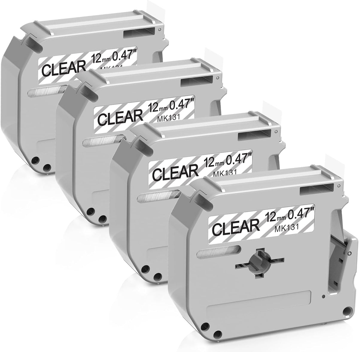 M-K231 M Tape Replace for Brother P-Touch M-K231s MK231 M-231 M231 | PTM95 Label Tape 12mm 0.47 White Non-Laminated for Brother PT-M95 PT-65 PT-45 PT-70 PT85 PT90 Label Maker Refills, 4-Pack