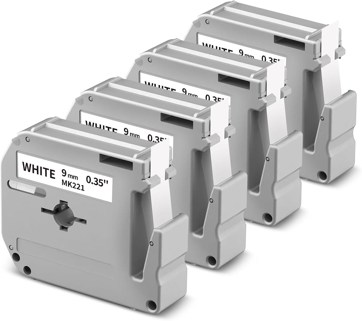 M-K231 M Tape Replace for Brother P-Touch M-K231s MK231 M-231 M231 | PTM95 Label Tape 12mm 0.47 White Non-Laminated for Brother PT-M95 PT-65 PT-45 PT-70 PT85 PT90 Label Maker Refills, 4-Pack