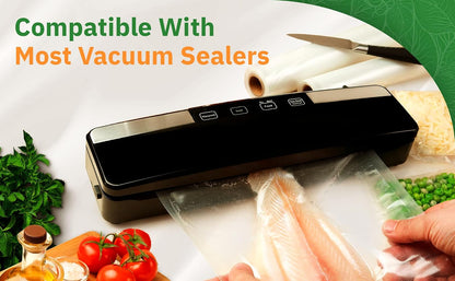 11" x 25' Vacuum Sealer Rolls, 4 Pack | 15% THICKER Embossing | Compatible with FoodSaver Machines, BPA Free, Commercial Grade Food Sealer Bags