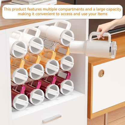 2 Tier Water Bottle Holder for Cabinet,Acrylic Wine Rack and Stackable Water Bottle Organizer for Pantry - Waterbottle Organizer for 40 oz Stanley Cup Holder and Other Tumbler Organizers