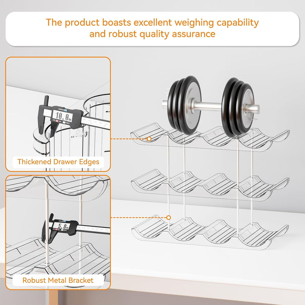 2 Tier Water Bottle Holder for Cabinet,Acrylic Wine Rack and Stackable Water Bottle Organizer for Pantry - Waterbottle Organizer for 40 oz Stanley Cup Holder and Other Tumbler Organizers