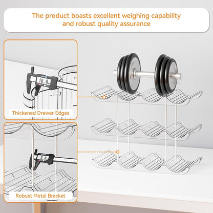 2 Tier Water Bottle Holder for Cabinet,Acrylic Wine Rack and Stackable Water Bottle Organizer for Pantry - Waterbottle Organizer for 40 oz Stanley Cup Holder and Other Tumbler Organizers