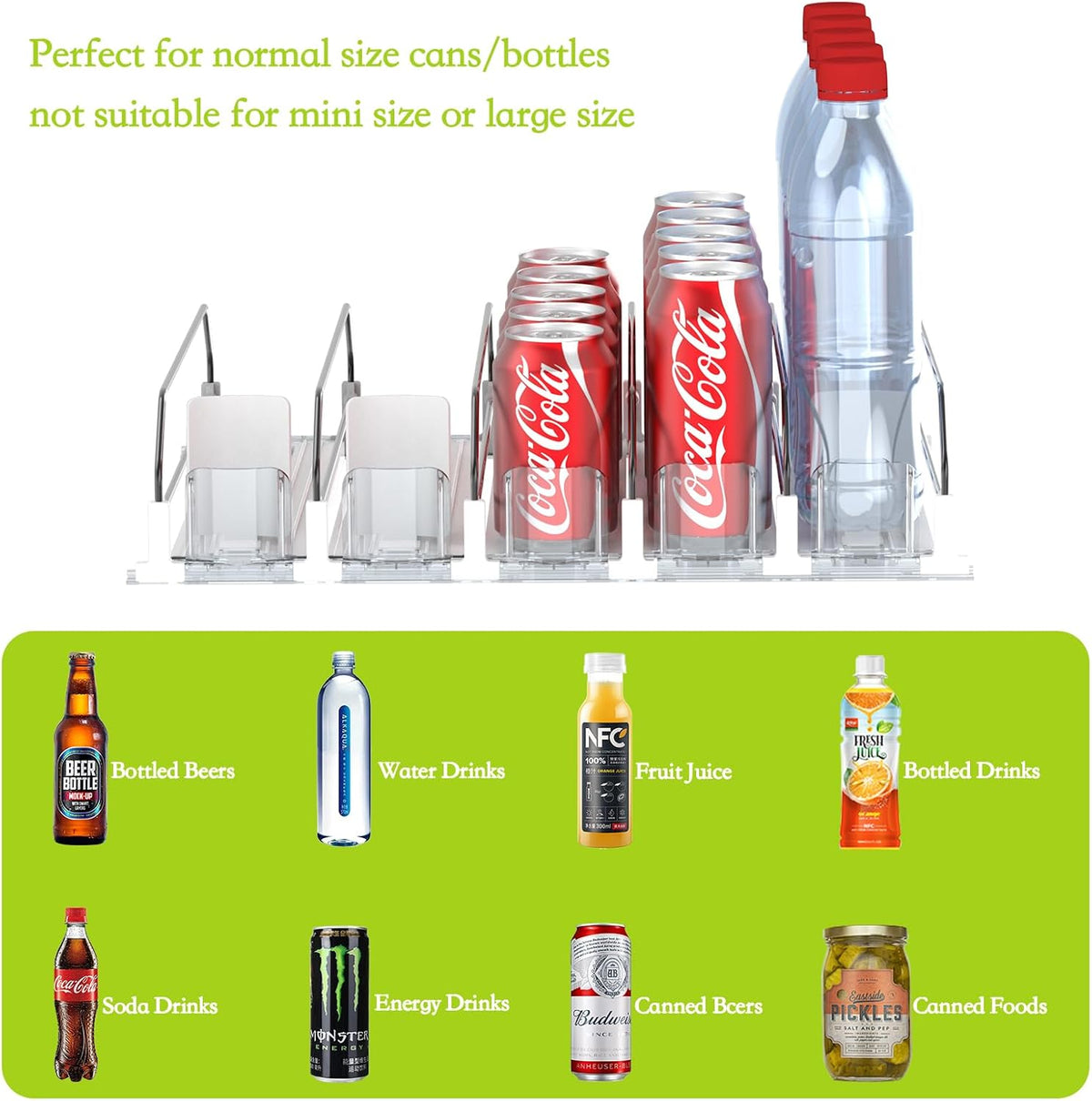 Drink Organizer for Fridge,Holds up to 25 Cans