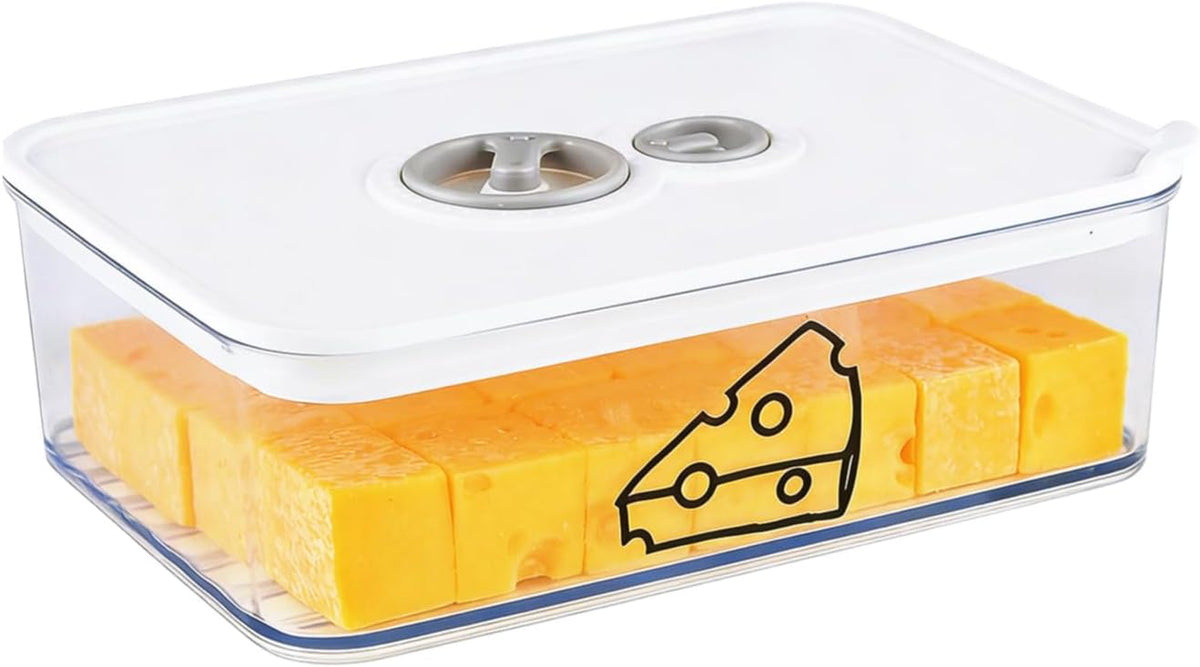 2 Pcs Cheese Container for Refrigerator,Cream Cheeses Storage Box,Cheese Keeper with Airtight Lid and Time Recording,BPA-Free Kitchen Storage Organizer Sliced,Grated,Cheddar Cheeses Saver