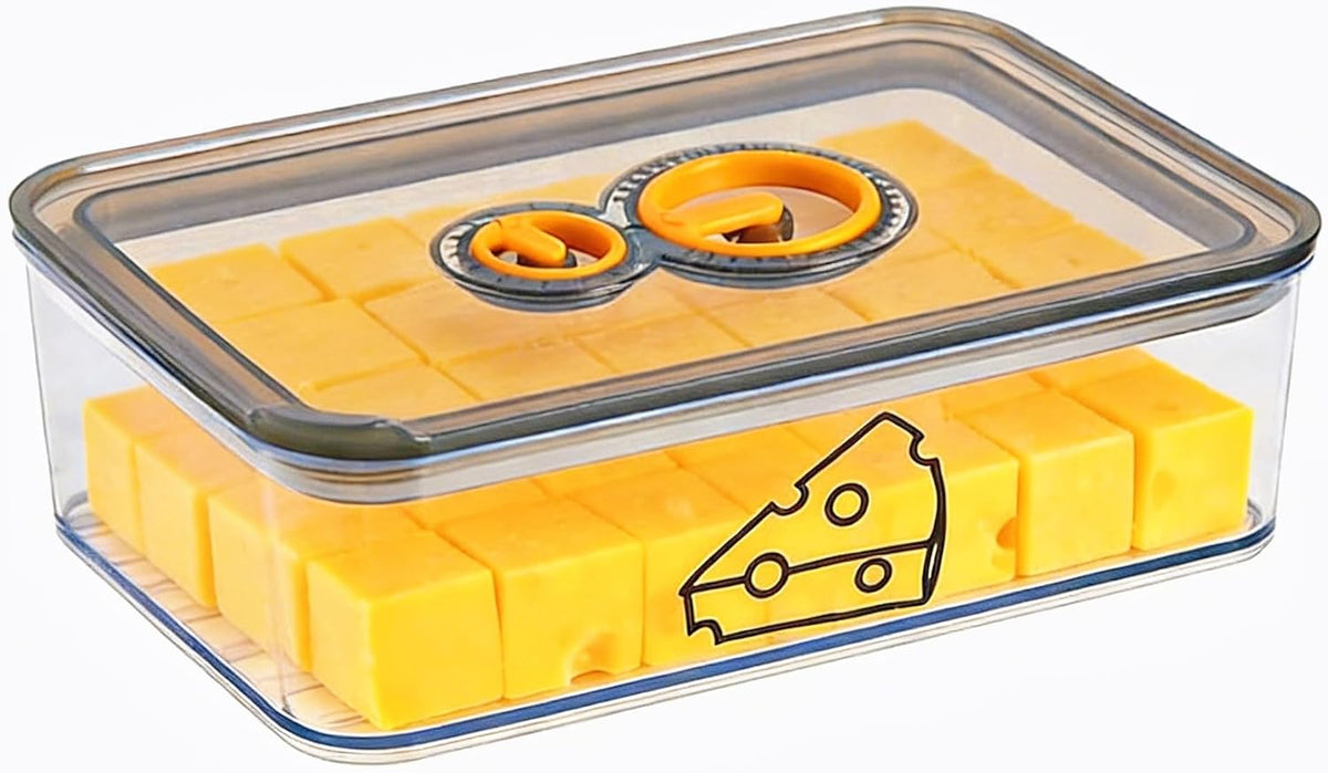 2 Pcs Cheese Container for Refrigerator,Cream Cheeses Storage Box,Cheese Keeper with Airtight Lid and Time Recording,BPA-Free Kitchen Storage Organizer Sliced,Grated,Cheddar Cheeses Saver