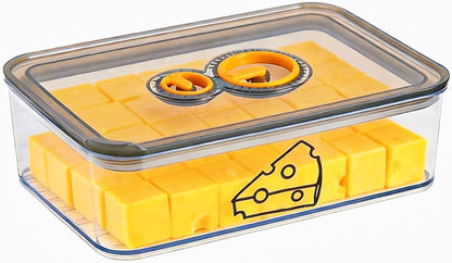 2 Pcs Cheese Container for Refrigerator,Cream Cheeses Storage Box,Cheese Keeper with Airtight Lid and Time Recording,BPA-Free Kitchen Storage Organizer Sliced,Grated,Cheddar Cheeses Saver