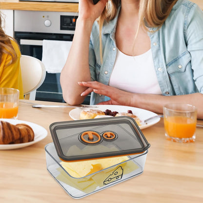 2 Pcs Cheese Container for Refrigerator,Cream Cheeses Storage Box,Cheese Keeper with Airtight Lid and Time Recording,BPA-Free Kitchen Storage Organizer Sliced,Grated,Cheddar Cheeses Saver