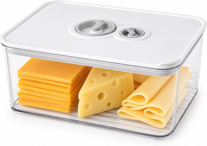 2 Pcs Cheese Container for Refrigerator,Cream Cheeses Storage Box,Cheese Keeper with Airtight Lid and Time Recording,BPA-Free Kitchen Storage Organizer Sliced,Grated,Cheddar Cheeses Saver
