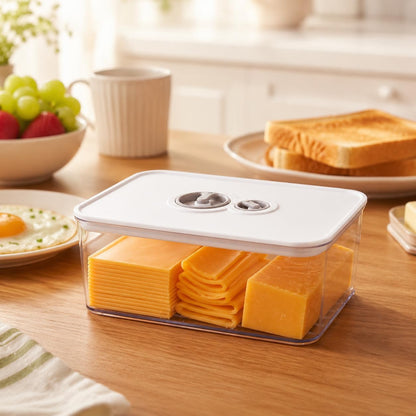 2 Pcs Cheese Container for Refrigerator,Cream Cheeses Storage Box,Cheese Keeper with Airtight Lid and Time Recording,BPA-Free Kitchen Storage Organizer Sliced,Grated,Cheddar Cheeses Saver