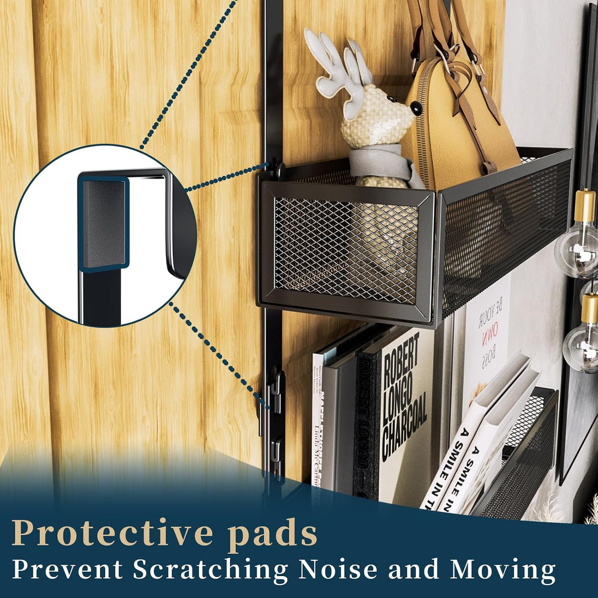 Over The Door Hooks Organizer - 3 Tier Door Hanger with 9 Coat Hooks & 2 Mesh Basket, Back Storage Organizer Hanging Towels for Bathroom, Bedroom, Black