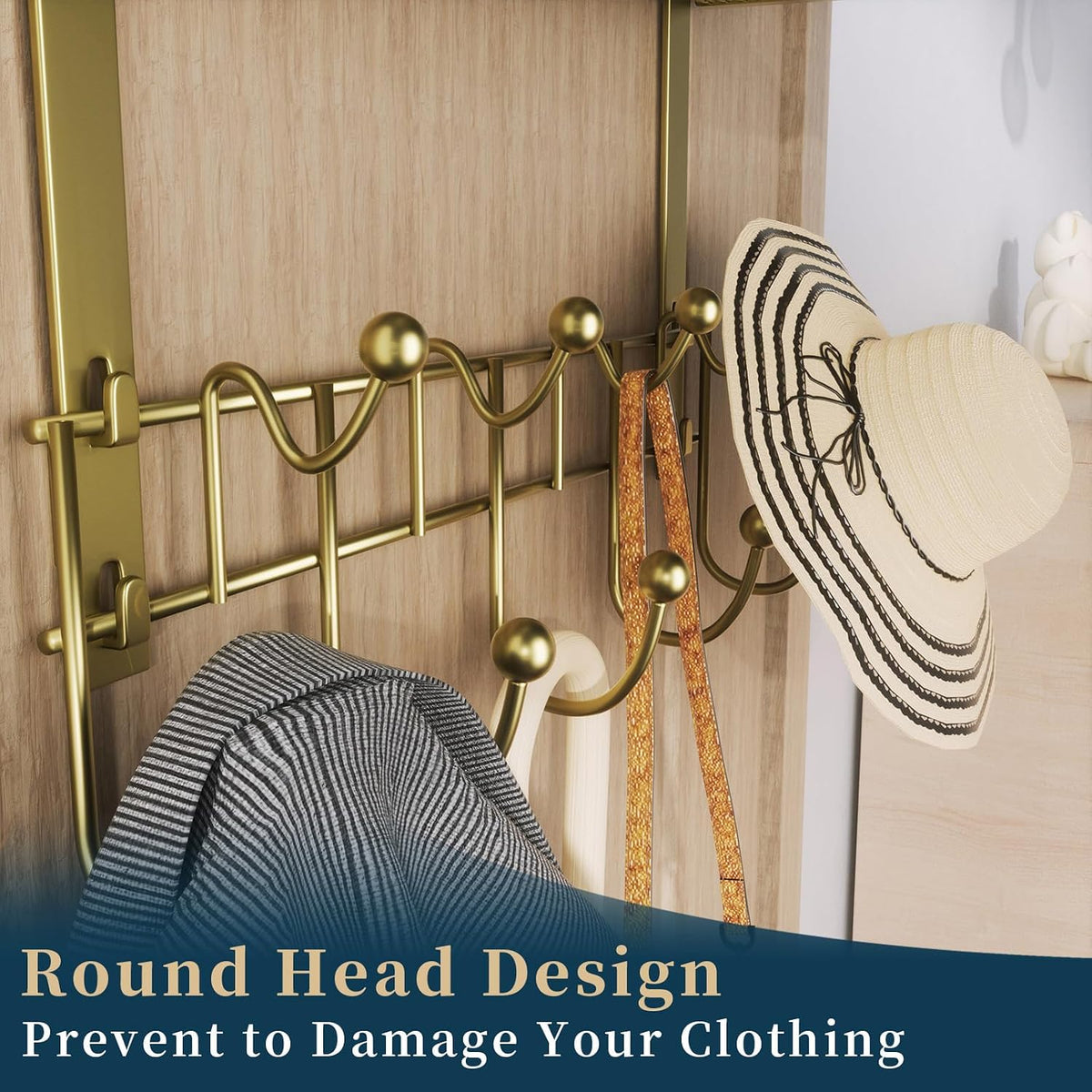 Over The Door Hooks Organizer - 3 Tier Door Hanger with 9 Coat Hooks & 2 Mesh Basket, Back Storage Organizer Hanging Towels for Bathroom, Bedroom, Black