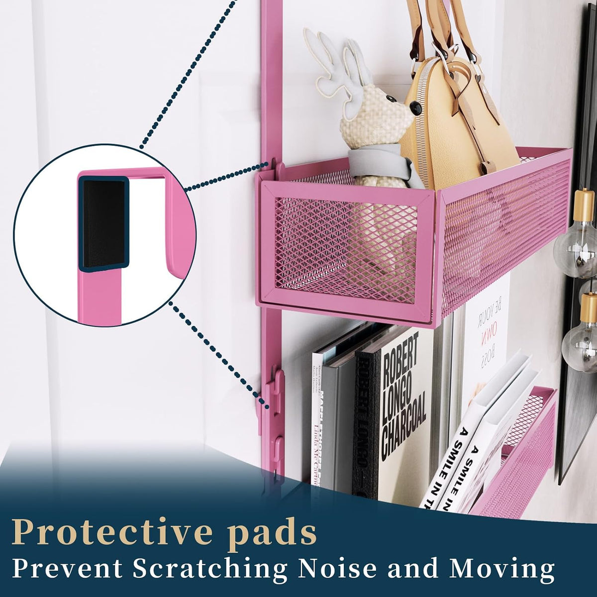 Over The Door Hooks Organizer - 3 Tier Door Hanger with 9 Coat Hooks & 2 Mesh Basket, Back Storage Organizer Hanging Towels for Bathroom, Bedroom, Black