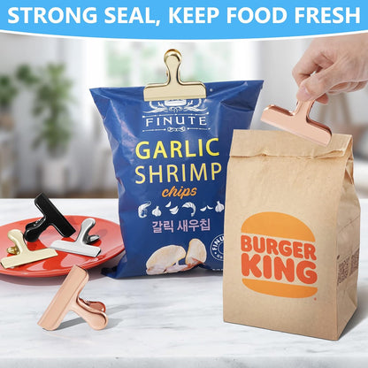 8 Pack Chip Clips, Black Bag Clips for Home Pantry Use