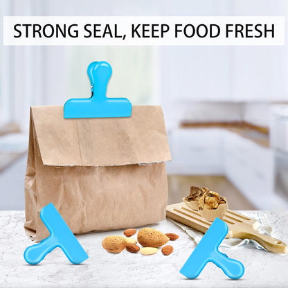 8 Pack Chip Clips, Black Bag Clips for Home Pantry Use