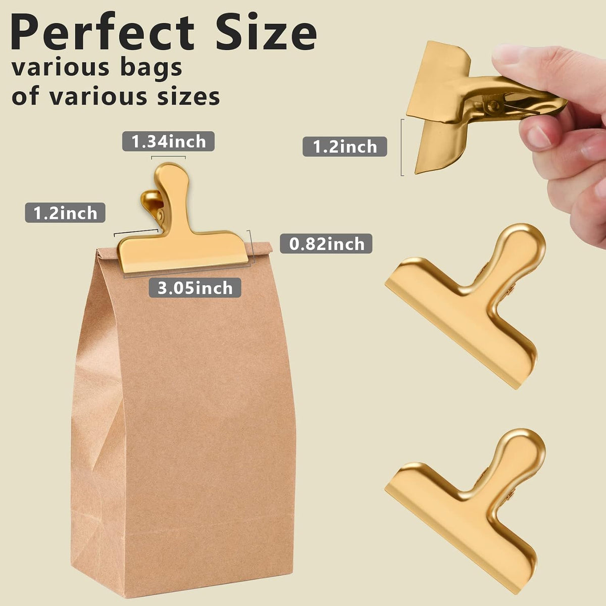 8 Pack Chip Clips, Black Bag Clips for Home Pantry Use