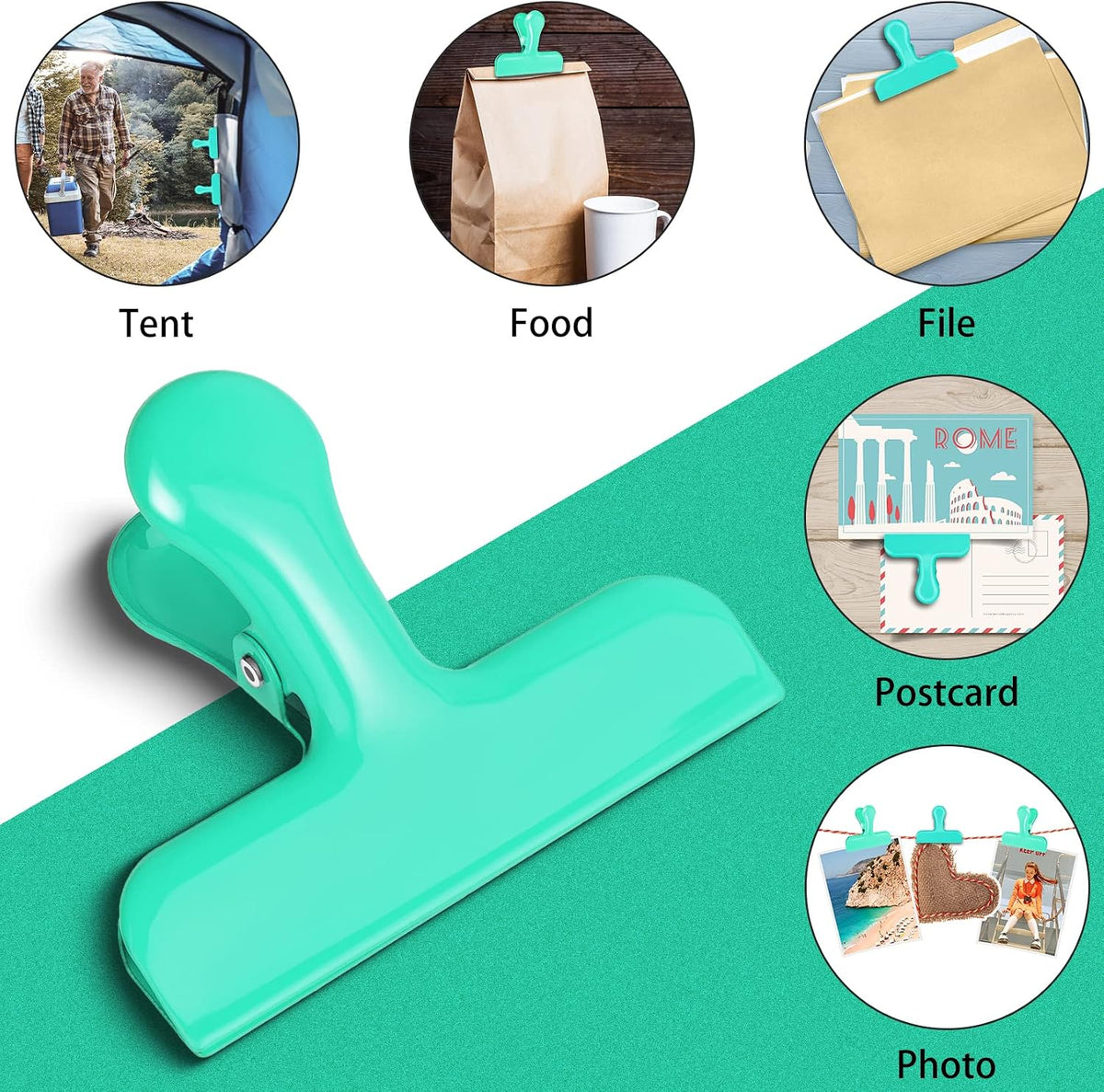 8 Pack Chip Clips, Black Bag Clips for Home Pantry Use