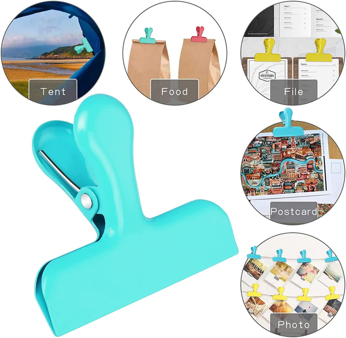 8 Pack Chip Clips, Black Bag Clips for Home Pantry Use